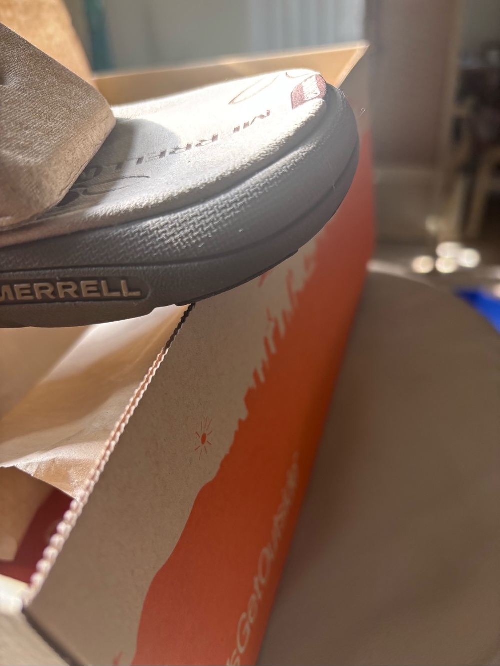 Merrell NEW Brown Leather Slip-On Sandal - Picture 6 of 7